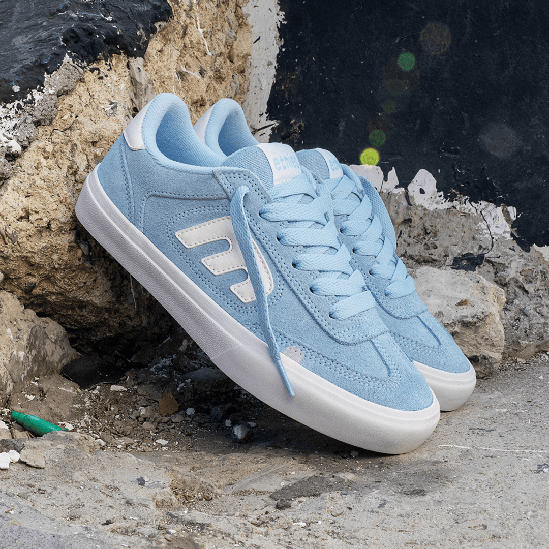 Etnies Light Blue Skate Shoes – Locut Vulc x Fos