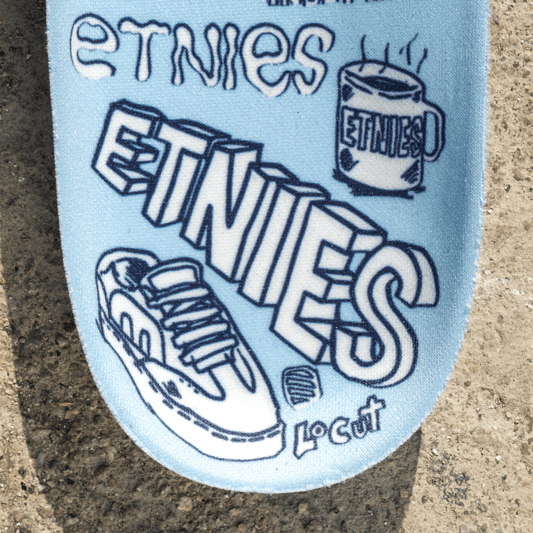 Etnies Light Blue Skate Shoes – Locut Vulc x Fos