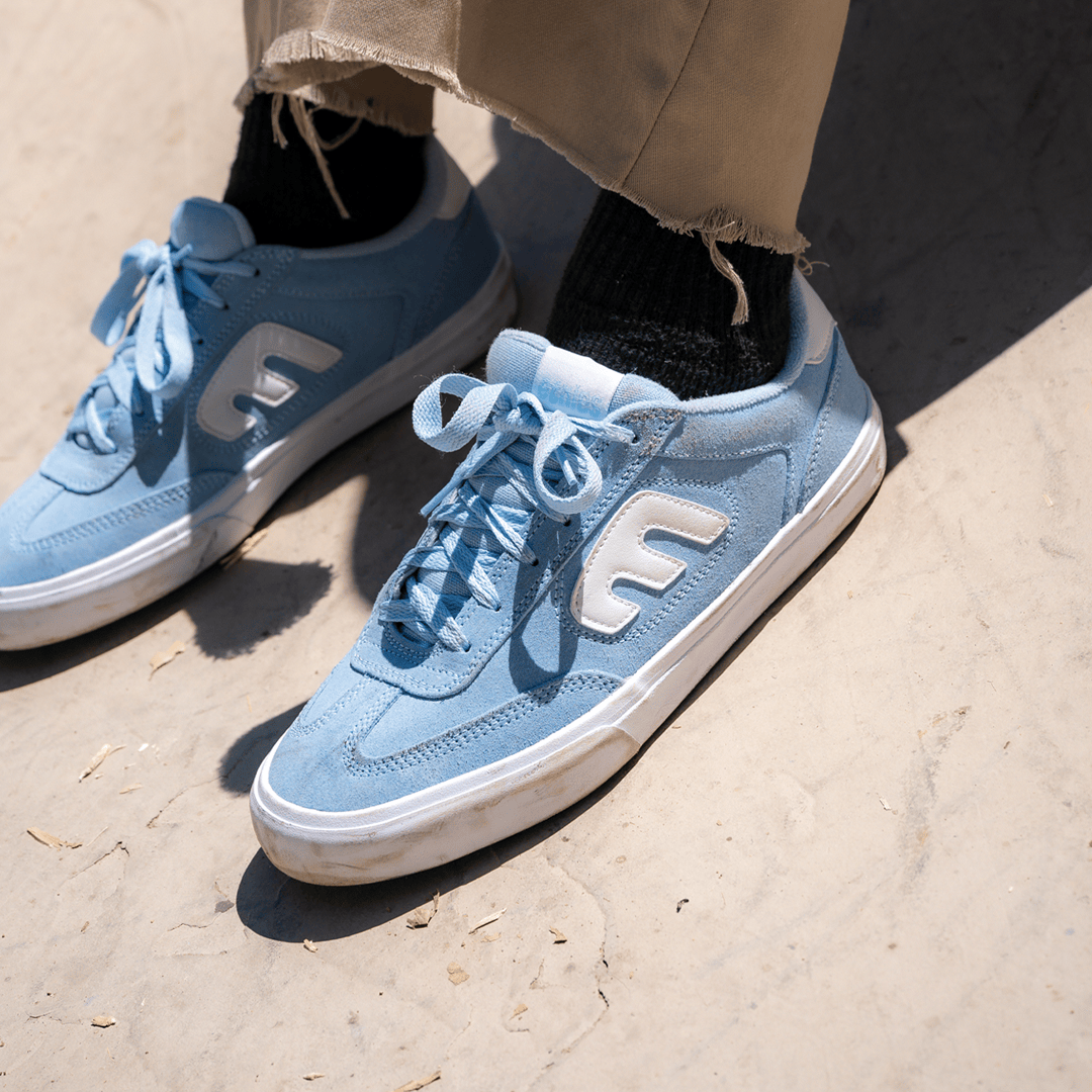 Etnies Light Blue Skate Shoes – Locut Vulc x Fos