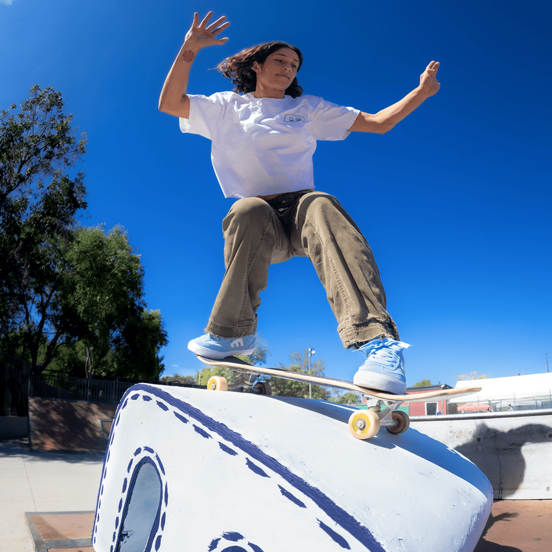 Etnies Light Blue Skate Shoes – Locut Vulc x Fos