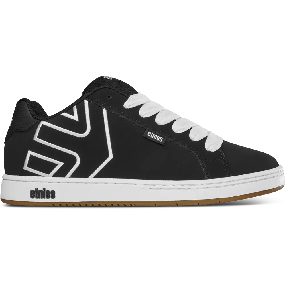 Etnies Black and White Suede Skate Shoes – Fader