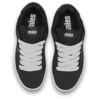 Etnies Black and White Suede Skate Shoes – Fader