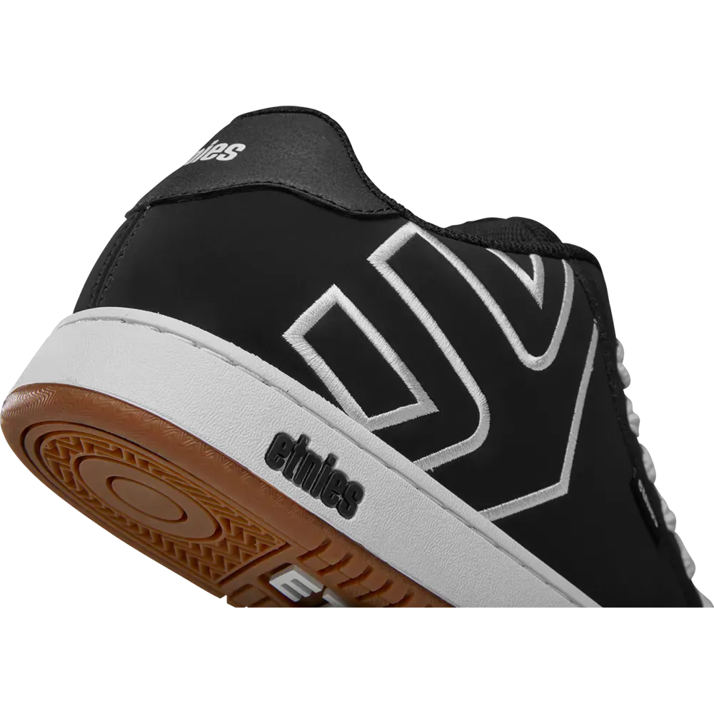 Etnies Black and White Suede Skate Shoes – Fader