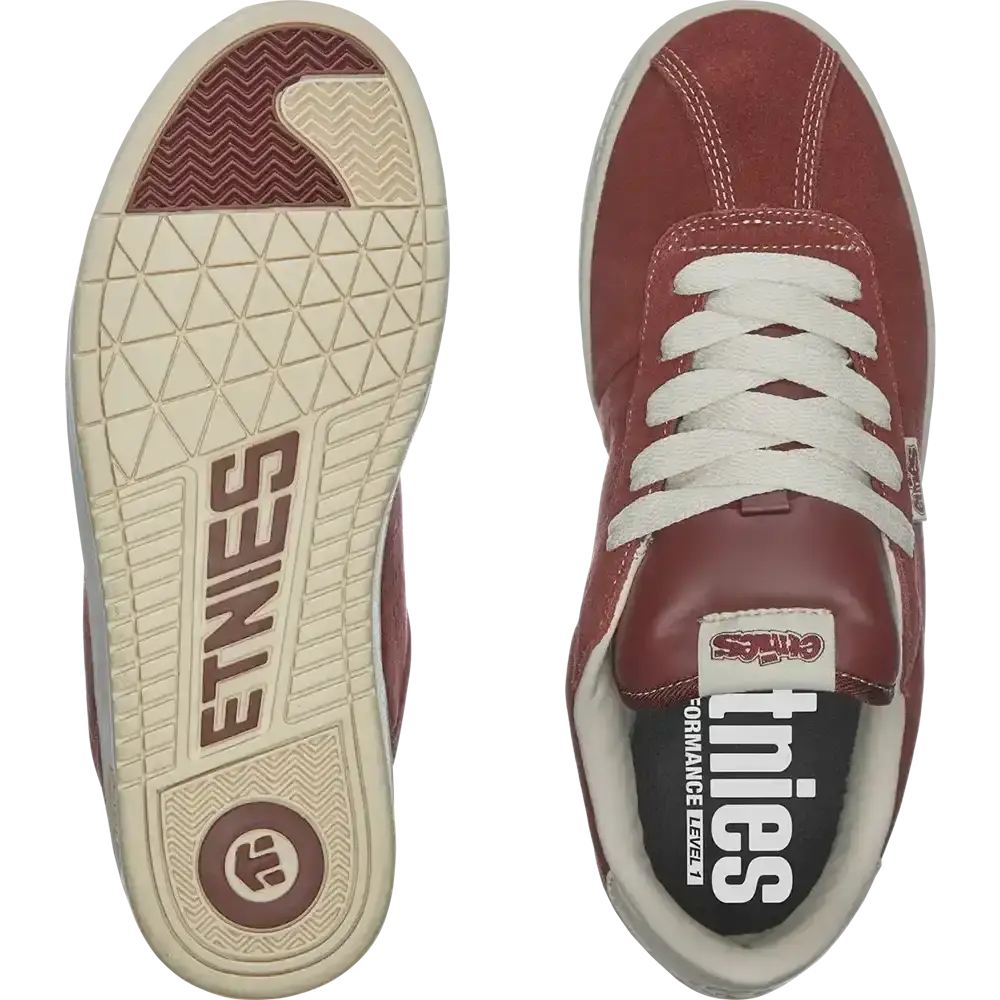 Etnies Scam Low-Top Skate Shoe Burgundy Tan