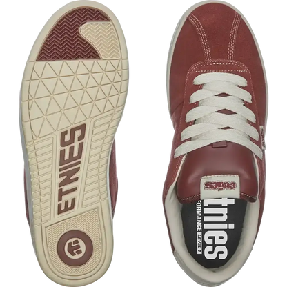 Etnies Scam Low-Top Skate Shoe Burgundy Tan