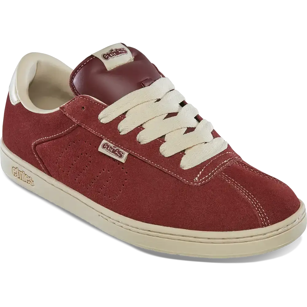 Etnies Scam Low-Top Skate Shoe Burgundy Tan